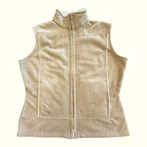 Straight Down Faux Suede Full Zip Vest Size L
